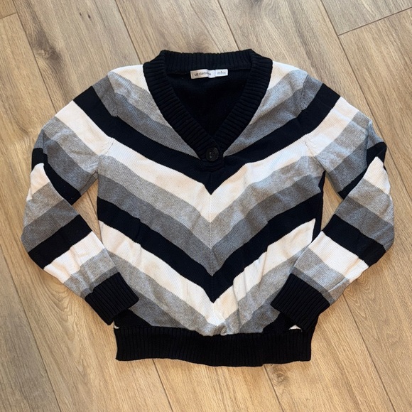 Liz Claiborne Sweaters - LIZ CLAIBORNE Long Sleeve V Neck Knit Striped Sweater